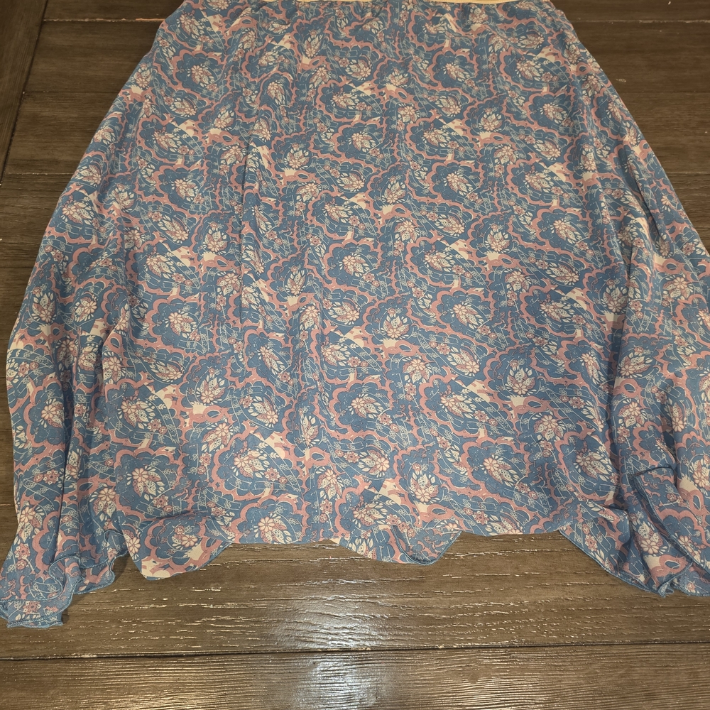 LuLaRoe A-Line Skirt in Blue and Pink Floral